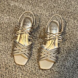 Ladies IMPO Memory Foam Heels Champagne